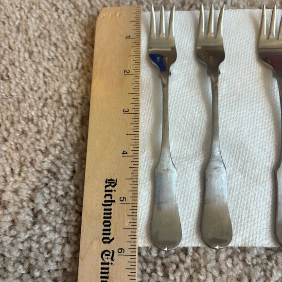 Set Of 8 Vintage Oxford Hall Stainless Japan Appetizer/Cocktail Forks‎ - Picture 4 of 9